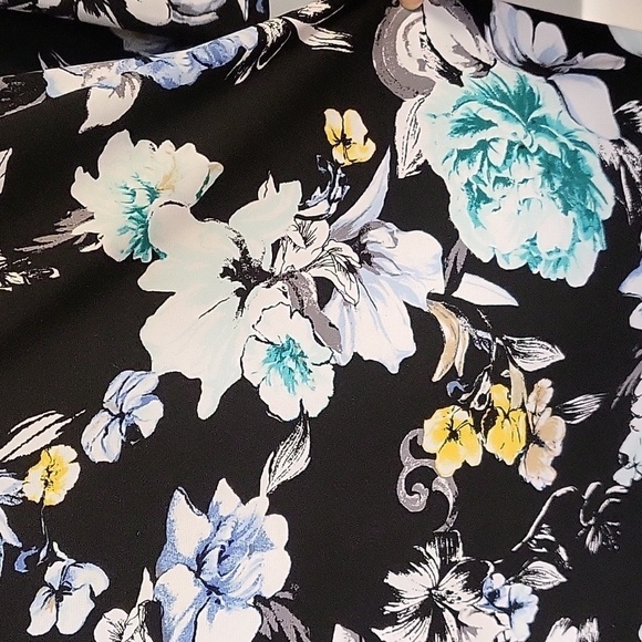 White House Black Market Tunic Boatneck Floral Pullover Mini Dress Size M - Picture 5 of 11